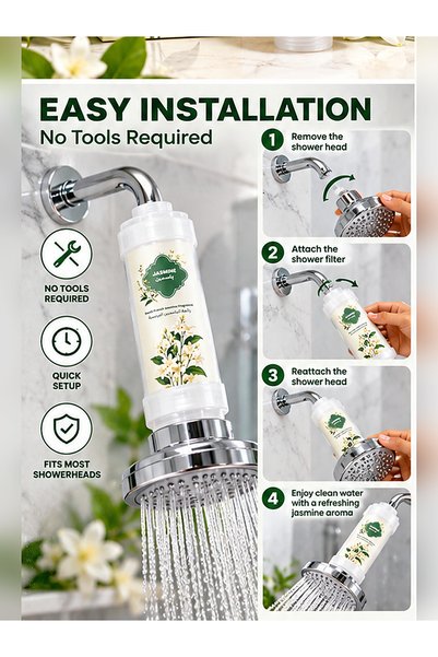 Generic Jasmine Aromatic Shower Filter, South French Fragrance, Impurity Reduction, Universal Fit