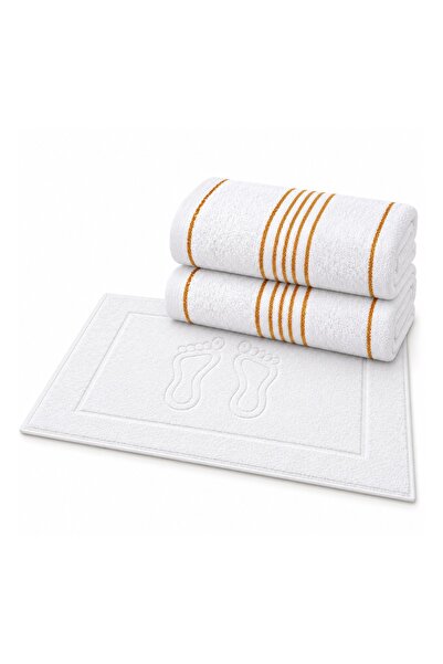 NATERIS Set baie Tiwano, alb, 2 prosoape 70x140 cm + covoraș 50x70 cm, 100% b...