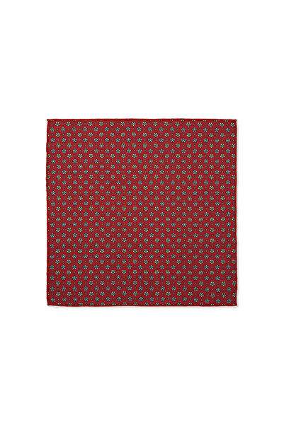 Hatemoğlu Navy Blue Patterned Classic Satin Pocket Handkerchief