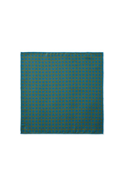 Hatemoğlu Navy Blue Patterned Classic Satin Pocket Handkerchief