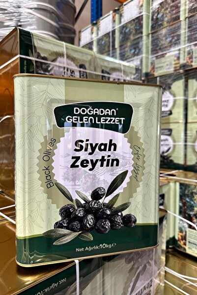 Ünlü Doğal Salamura Siyah Zeytin 10 Kg Teneke 260-290 Kalibre