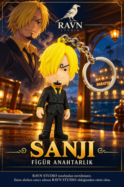 One Piece Sanji Figür Anahtarlık 7 cm – Anime Temalı Anahtarlık