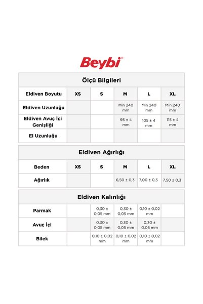 Beybi Diamond Siyah Nitril Muayene Eldiveni - 100'lük Kutu