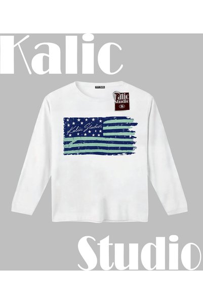 Kalic Studio y2k vintage Long Sleeve T-Shirt beyaz