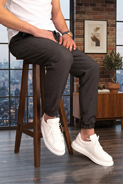 h&ç giyim Pantaloni din țesătură jogger cu elastic în talie și croială confor...