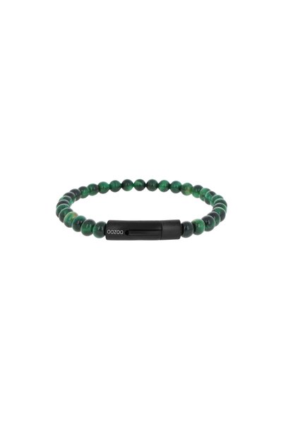 OOZOO Jewellery Ατσάλινο βραχιόλι Πράσινο μάτι τίγρης 21mm (SB-1063-210)