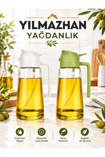 Genel Markalar Cam Sprey Yağdanlık 450 Ml Airfreyer Püskürtmeli yağdanlık Zey...