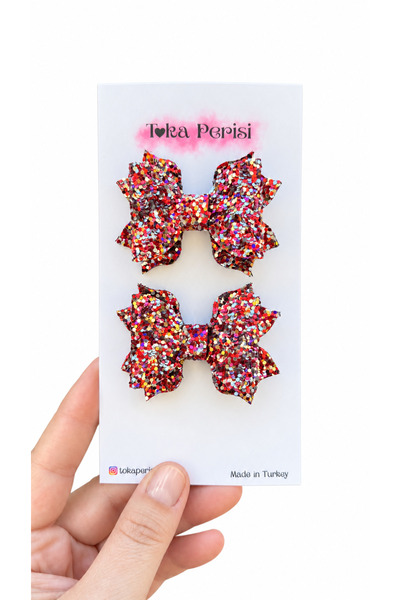 Toka Perisi Red Mix Luna Lady Glitter Simli Glitter Pırıltılı Cataramă cu fun...