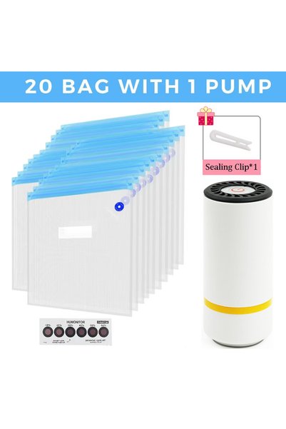 Choice 20 bag -1 pump USB Rechargeable Electric Air Pump Vacuum Automatic Com...