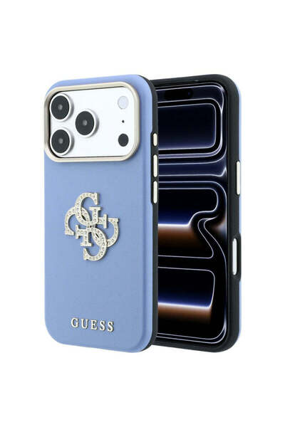 Guess Husă pentru iPhone 17 Pro, iPhone 18 Pro, Logo mare cu strasuri, neted,...