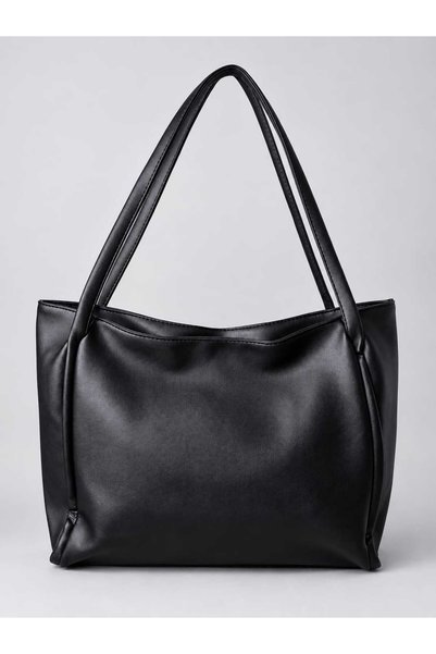 JUST WOMAN Women's Black Tote Shoulder Bag