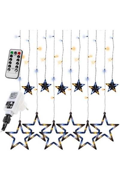 GORILLA Instalatie led cu 12 stele, telecomanda, alimentare cu baterii, cald/...