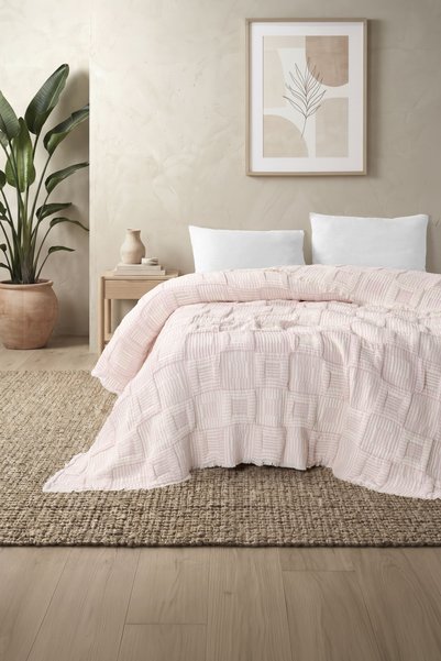 Cosibello Home Lunera – Cuvertură de pat dublă din 100% bumbac, cu model jacq...