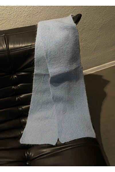 KİLİGİSTANBUL Baby Blue Ultra Soft Textured Knitted Scarf 210X25