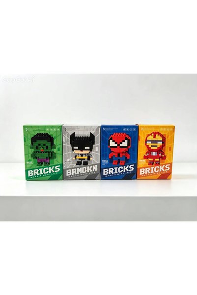 Genel Markalar Süper Kahramanlar 4’lü Mini Yapı Blok Seti – Hulk, Batman, Spi...