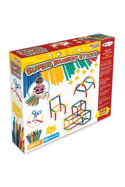 DEDE Set de joaca cu bete, Dede, Super Bamboo Sticks, 200 piese
