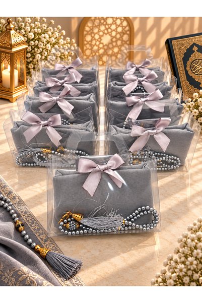 LenaToptan 10 Pieces of Gray Bowknots, Flared Cover and Prayer Beads Set in a...