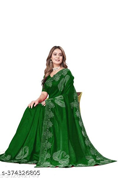 Generic Brand Pure Georgette Saree with Beautiful Border Decorated. Contrast