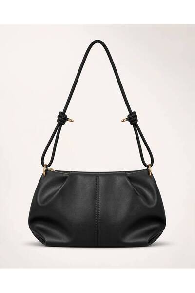 Zealous Renewed Strap Knot Detailed Medium Size Women's Faux Leather Zippered...