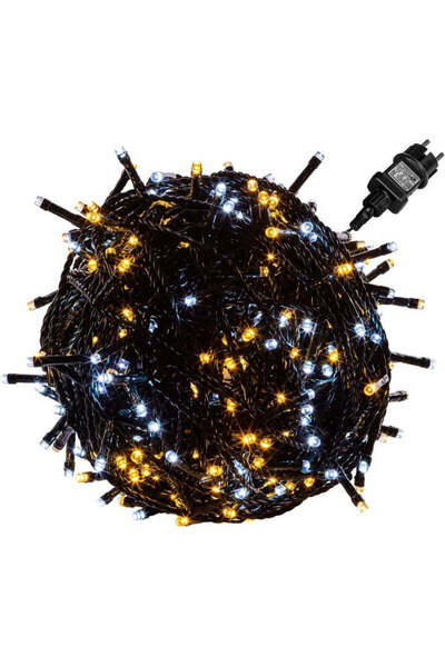 GORILLA Instalatie cu 200 de led-uri, telecomanda, alimentare cu baterii, alb...