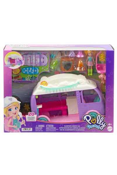 Polly Pocket Set de joaca cu papusa Polly Pocket, Glamping Camper Van, JCC32