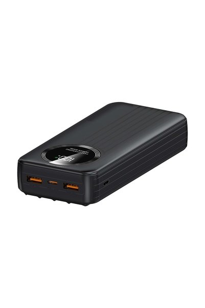 Midcom S-link IP-G220 20000mAh PD20W+QC3.0 Dahili Kablolu Siyah LCD Taşınabilir Pil Şarj Cihazı Powerbank