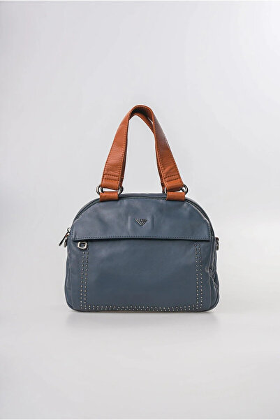ÇÇS Women's Washed Leather Studded Detailed Zippered Bowling Model Daily Shou...