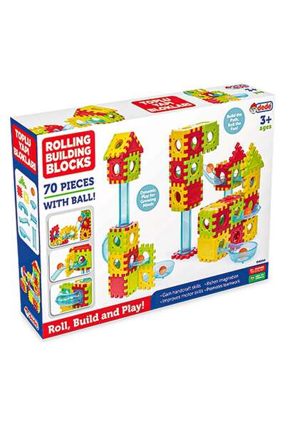 DEDE Set blocuri de constructie si bila, Dede, 70 piese