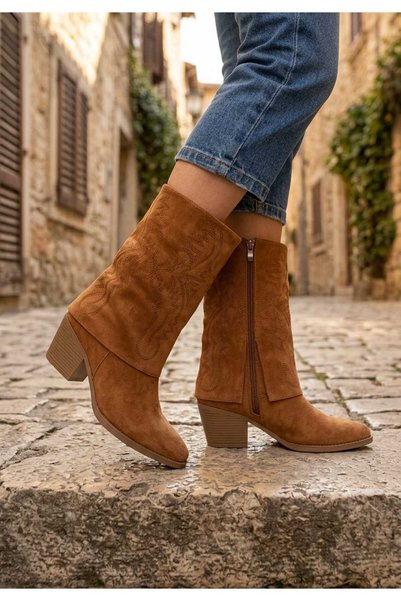 LEYDİ SHOES LION ΓΥΝΑΙΚΕΙΑ ΜΠΟΤΕΣ ΑΠΟ ΣΟΥΕΤ ΜΕ ΜΑΚΡΥ ΜΟΤΙΒΟ