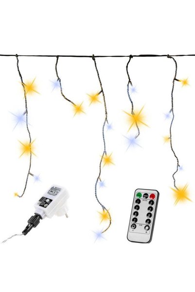 GORILLA Instalatie led de tip ploaie de gheata, telecomanda, transparent, 400...