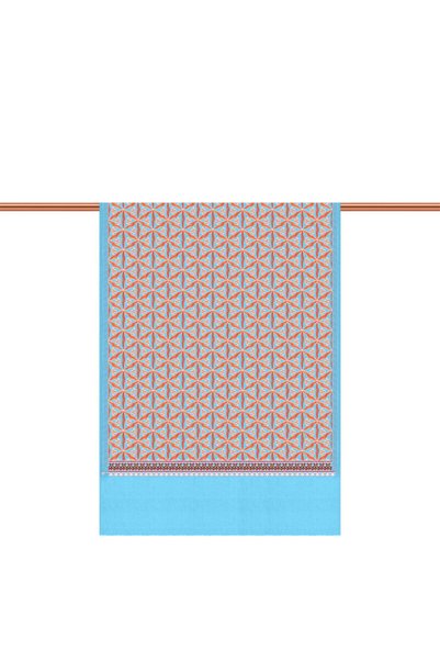 Bursa İpek Turquoise Fully Embroidered Suzani Wool Shawl