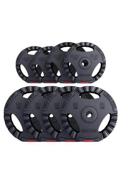 Gorilla Sports Discuri din plastic umplute cu ciment, cu grip, 1,25 - 15 kg, ...
