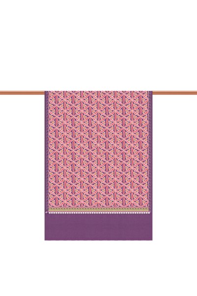 Bursa İpek Purple Fully Embroidered Suzani Wool Shawl