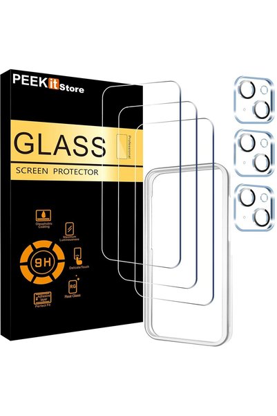 OEM Set 3 Folii de protectie ecran pentru iPhone 15 Plus + 3 Protectii lentil...