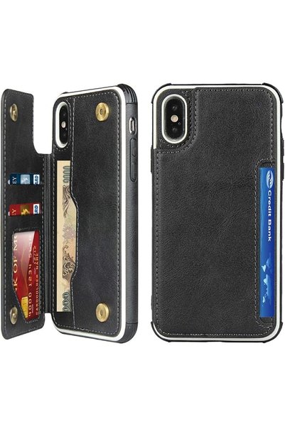 iCoverCase حافظة لهاتف آيفون X/XS، حافظة محفظة لحمل البطاقات مع فتحات للبطاقا...