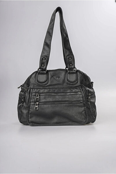 ÇÇS Women's Multi-Compartment Zippered Soft Leather Look Large Internal Volum...