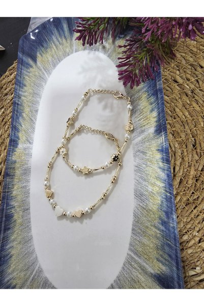 elbi bijuteri Stylish Design Bracelet with Double Gold Details