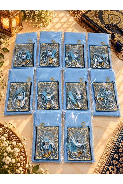 LenaToptan 10 Pieces Blue Gelatin Flamed Cover Wallet Prayer Beads and Simple...
