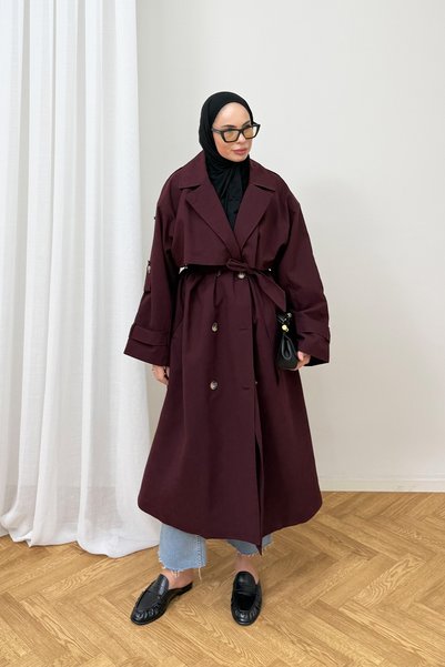 Melike Tatar Trench lung supradimensionat 90-3009