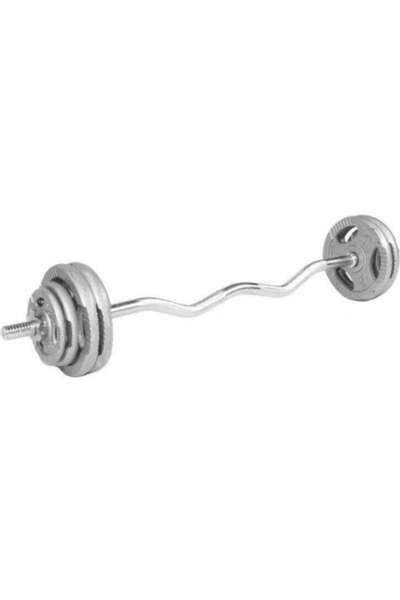 Gorilla Sports Комплект Z-образна щанга + чугунени дискове, 35 кг