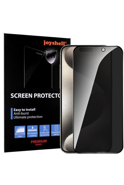 Joyshell Folie iPhone 15 Pro Max, Joyshell, Sticla 3D, Full Cover, Model Priv...