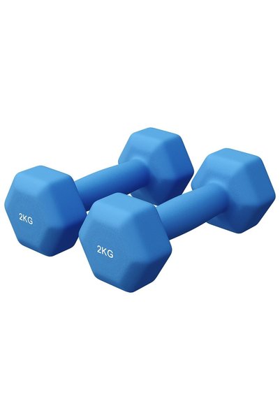 Gorilla Sports Halterele de gimnastică din neopren Hexagon 2 - 10 kg 4 kg (2x...
