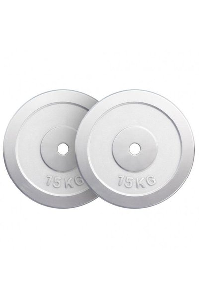 Gorilla Sports Хромирана плоча за дъмбел 0.5 - 30 кг, комплект 30 кг (2 x 15 кг)