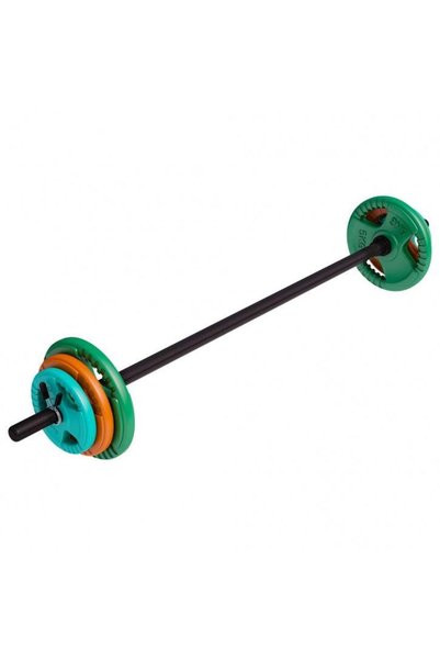 Gorilla Sports Set de haltere Aerobic cu mâner din cauciuc 19,5 kg Negru