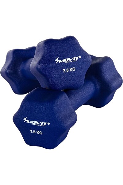 MOVIT Set de 2 gantere, greutate 1 - 10 kg, Multiple Culori, 5 KG (2x2.5 KG)