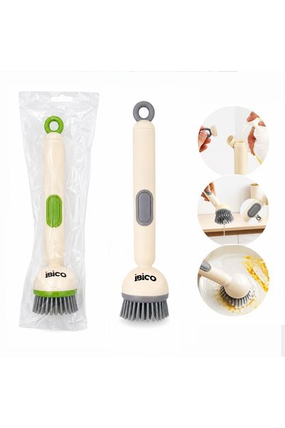 Royaleks Silicone Dishwashing and Multi-Purpose Brush with Detergent Container
