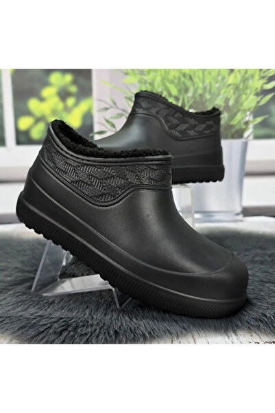 Generic Brand Γυναικείες γαλότσες με επένδυση γούνας M970, Μαύρες