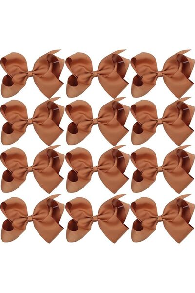 ICObuty Baby Girl's Hair Bow Clips (12 Pieces,4in, White)