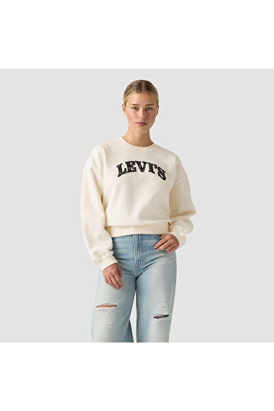 Levi's SWEATSHIRT VINTAGE BOXY DE DAMĂ, ALB, CU DETALII DIN DANTELĂ ȘI GULER ...