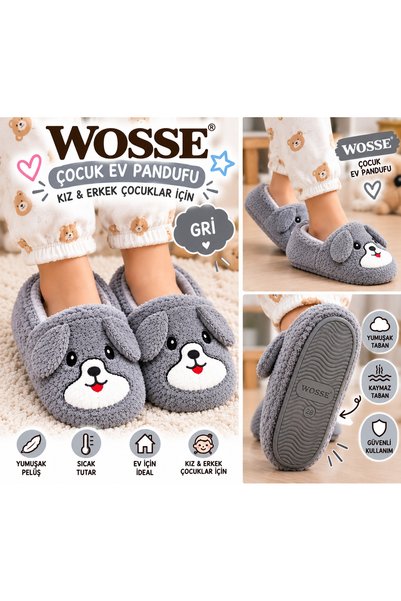 WOSSE Kız Erkek Çocuk Peluş Pandufu Lila Pembe Bej Gri Siyah Renk Seçenekli